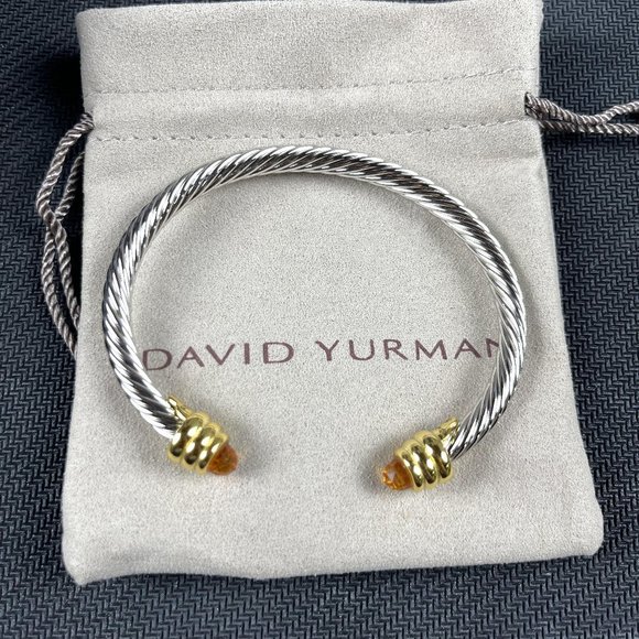 DY 5mm Cable Classics Color Bracelet with Citrine and 14K Yellow Gold large size